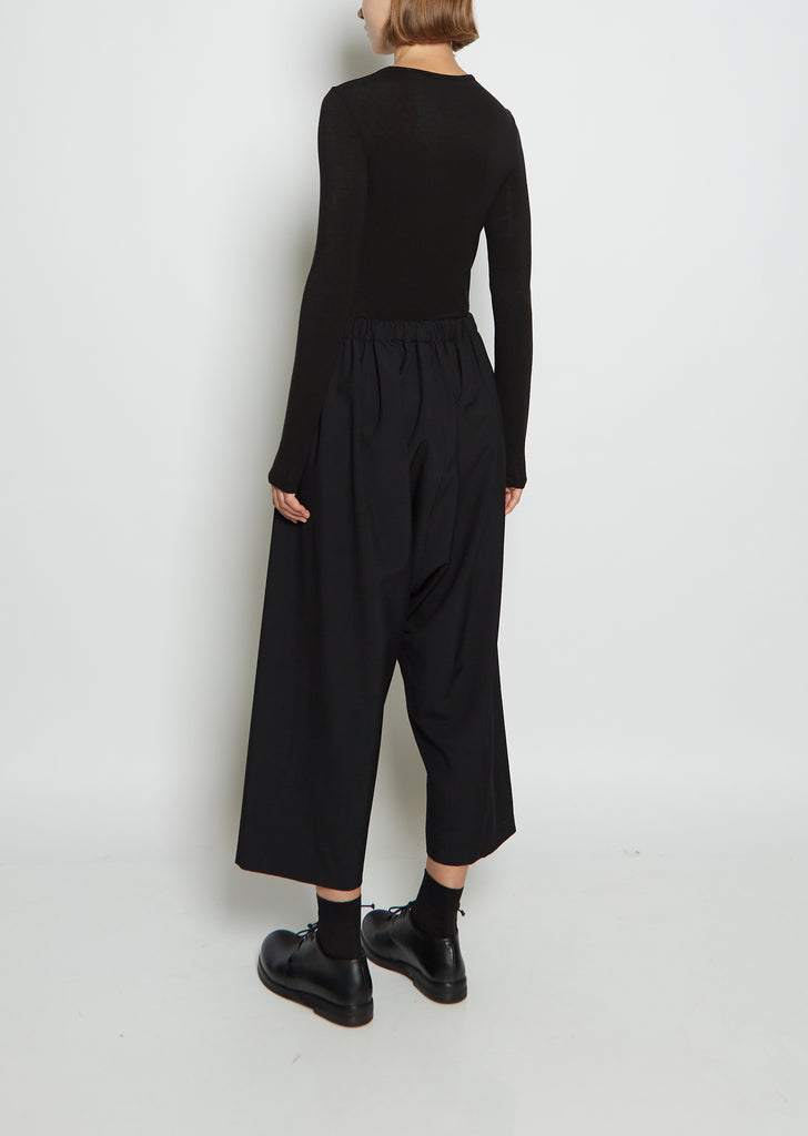 Wool Gabardine Cropped Trousers
