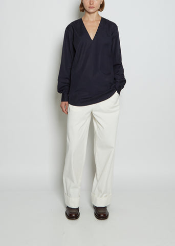 Campo Cotton Poplin Shirt — Navy