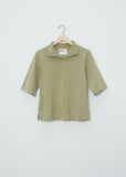 Matte Jersey Loose Collar Polo — Sage