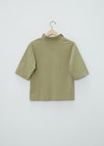 Matte Jersey Loose Collar Polo — Sage