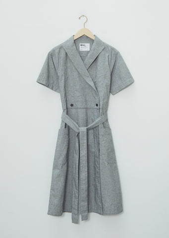 Linen Short Sleeve Wrap Dress