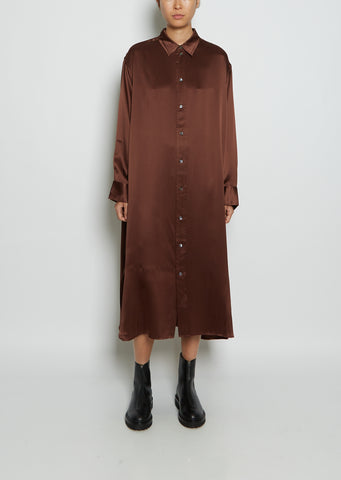 Oversized Silk Shirtdress