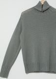 Linen-Cotton Wide Roll Neck