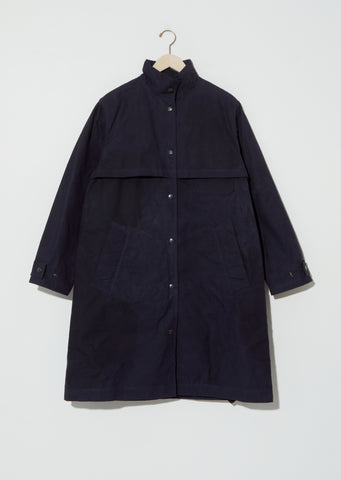 Washed Cotton Miners Coat — Dark Indigo