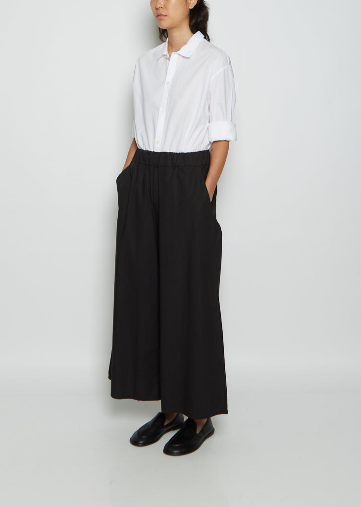 Elle Cotton Poplin Pant — Black