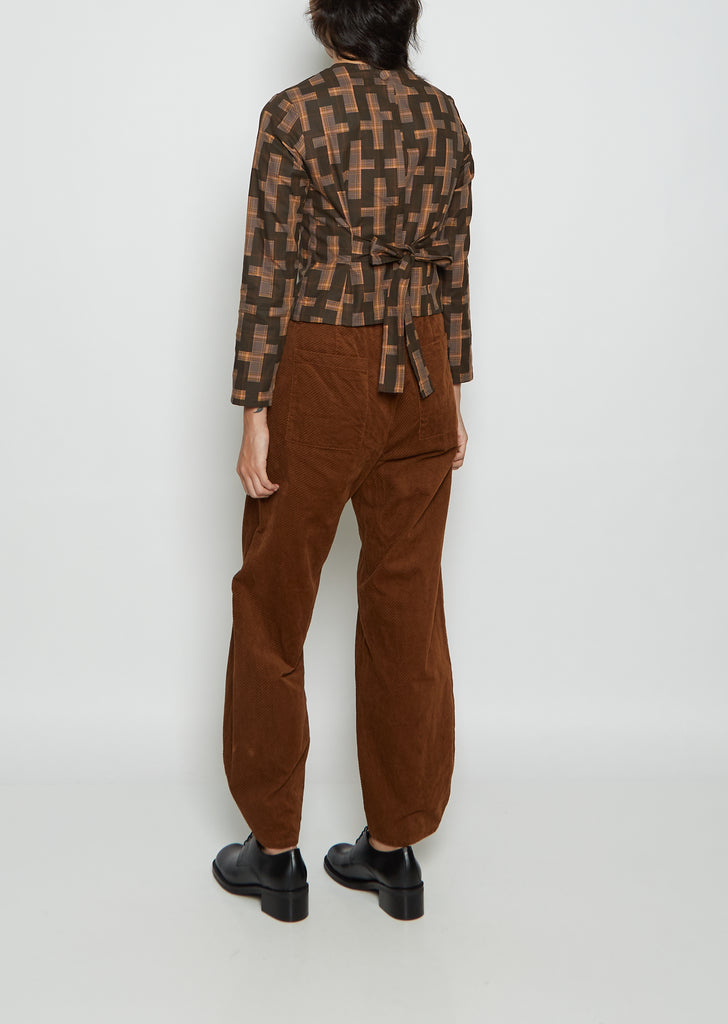 Nagashi Juji Pattern Cotton Shirt