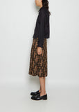 Nagashi Juji Pattern Pleated Cotton Skirt