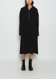 U-Half Zip Crepe Dress