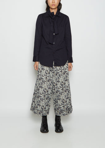 U-Bow Collar Cotton Shirt