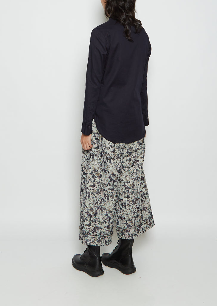 U-Bow Collar Cotton Shirt