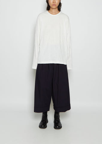 Y's Long Sleeve Crinkled Cotton Tee