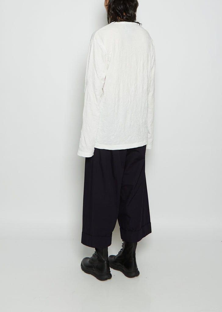 Y's Long Sleeve Crinkled Cotton Tee