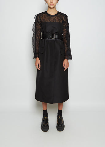 Lace x Silk Wool Dress