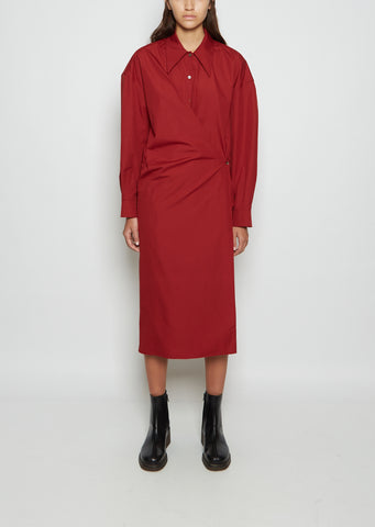 Twisted Poplin Dress