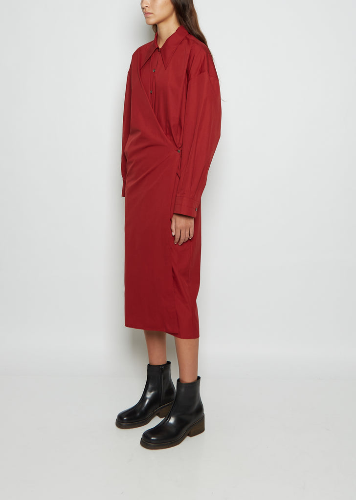 Twisted Poplin Dress