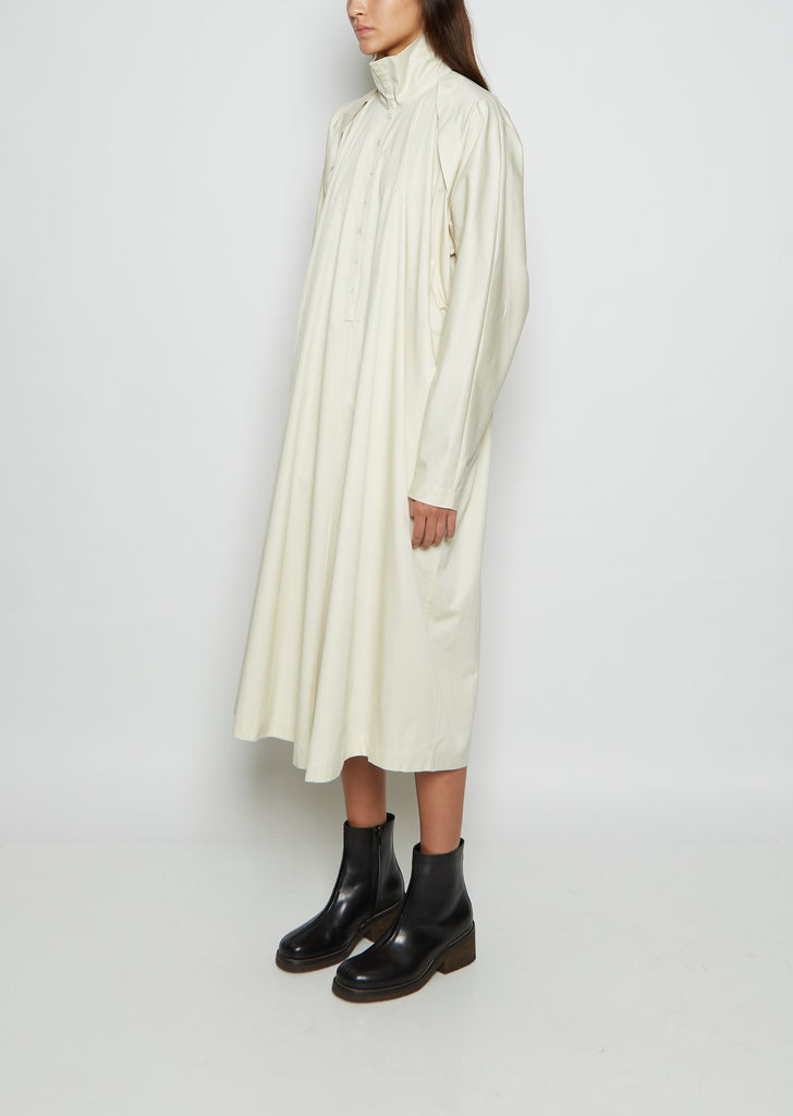 Belted Tilted Cotton Twill Dress