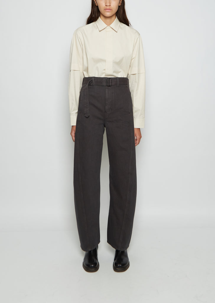 Unisex Twisted Belted Denim Pants — Zinc
