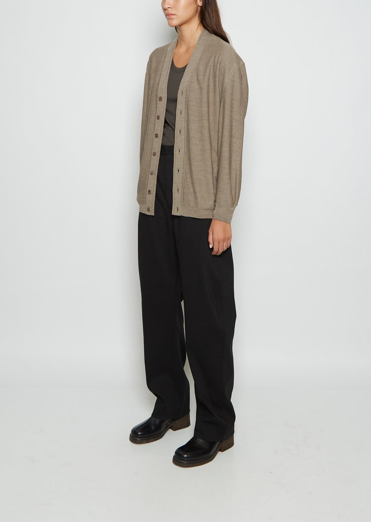 Wool Cardigan — Grey Beige