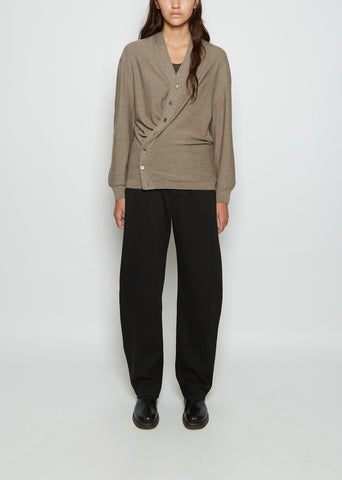 Wool Cardigan — Grey Beige