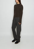 Curved Cotton Suit Pants — Ash Black
