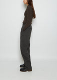 Curved Cotton Suit Pants — Ash Black