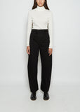 Unisex Twisted Belted Denim Pants — Black