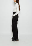 Unisex Twisted Belted Denim Pants — Black
