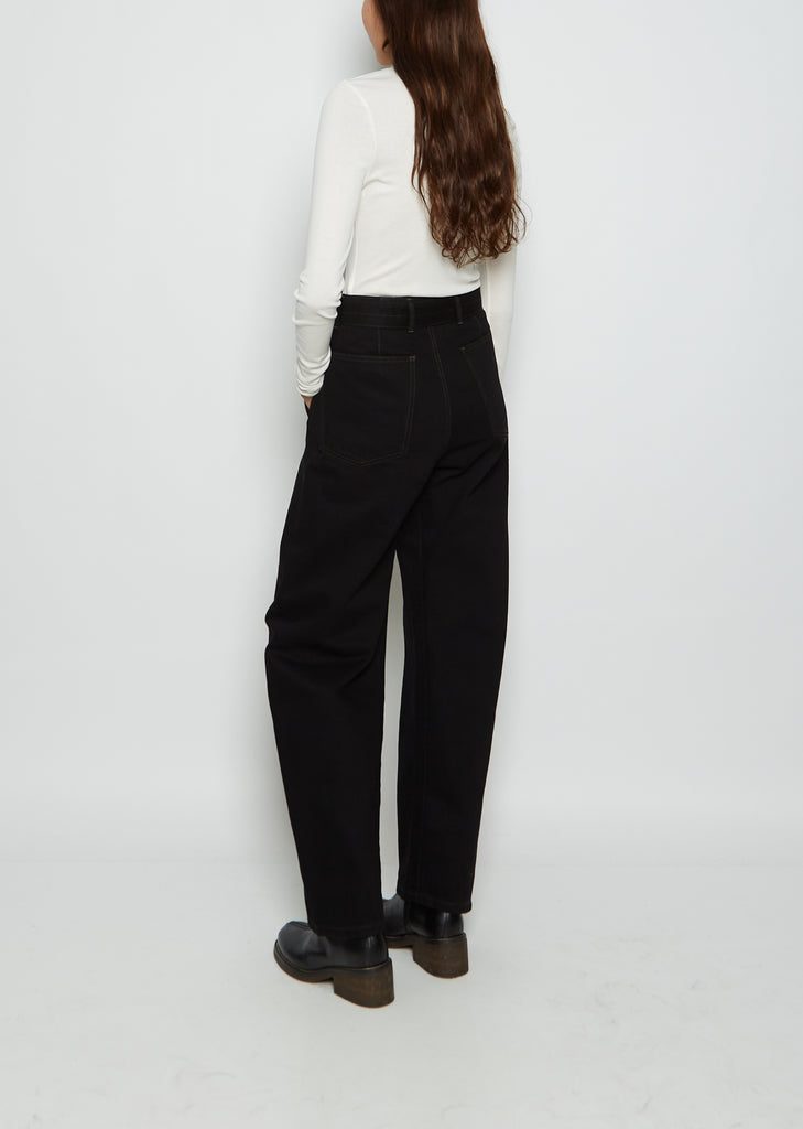 Unisex Twisted Belted Denim Pants — Black
