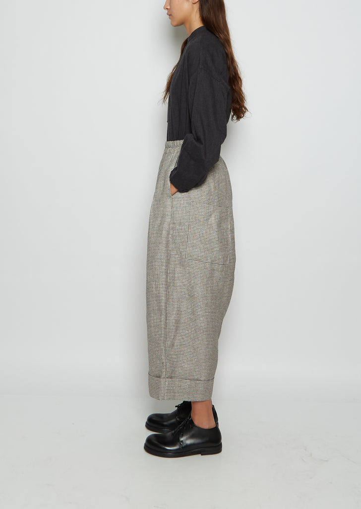The Baker Linen Cotton Trouser — Houndstooth