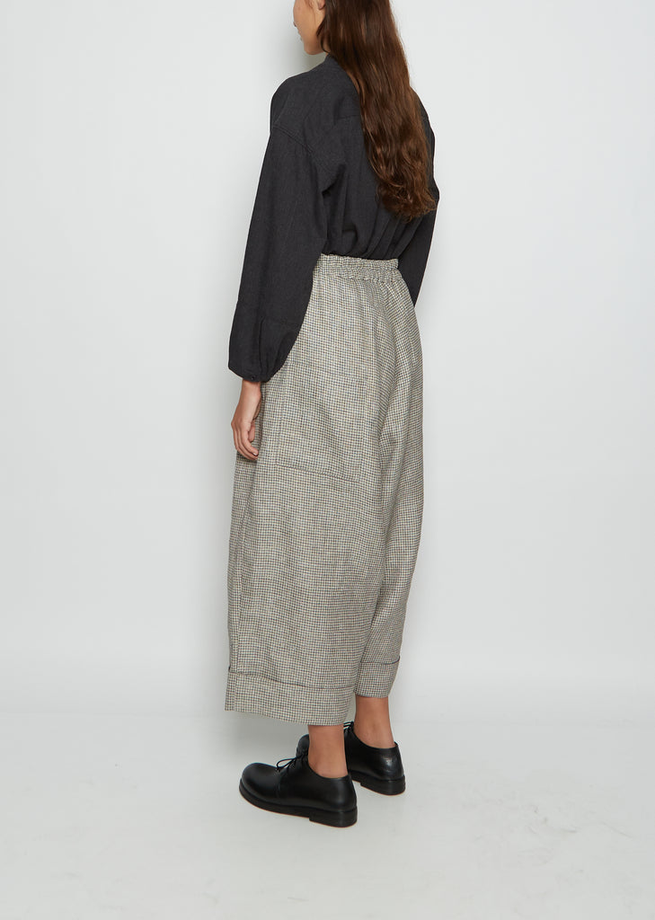 The Baker Linen Cotton Trouser — Houndstooth