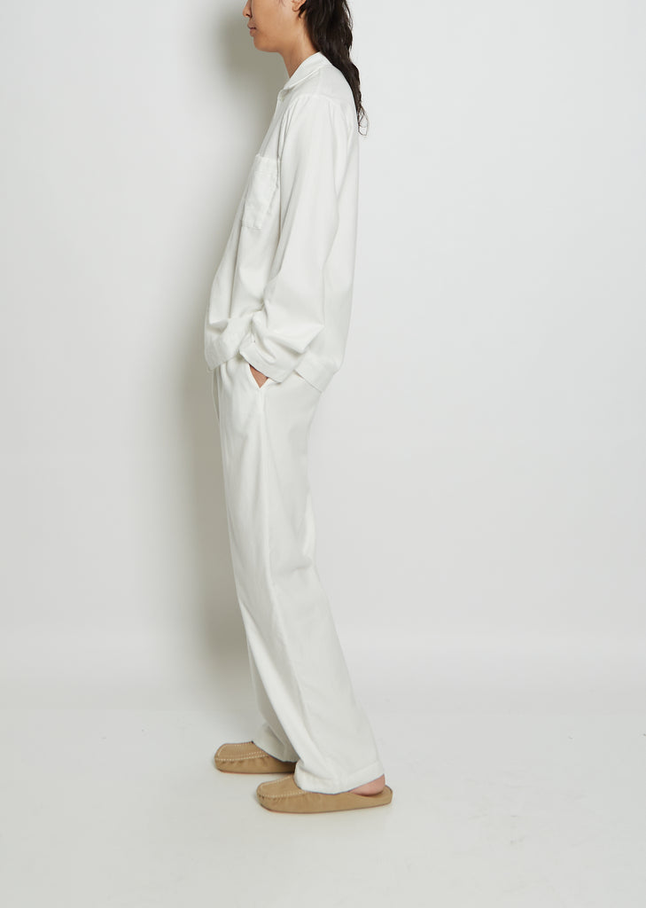 Unisex Flannel Pyjamas Shirt — Cream White