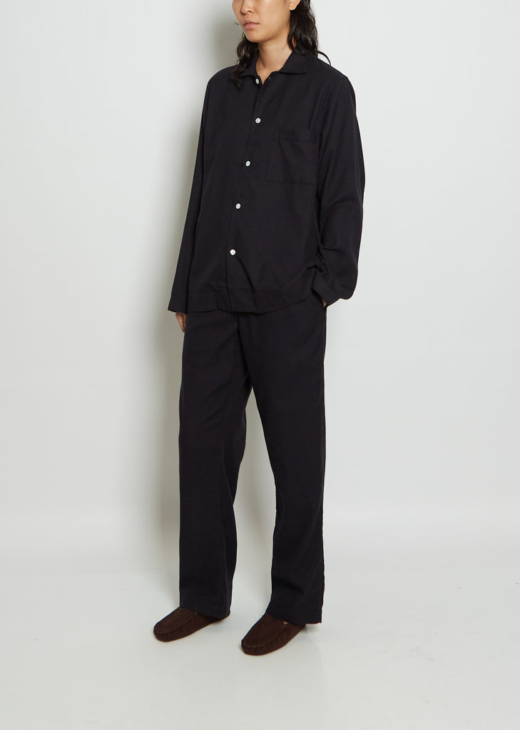 Unisex Flannel Pyjamas Shirt — Lucid Black