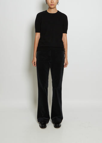 Kenza Cashmere Tee — Black