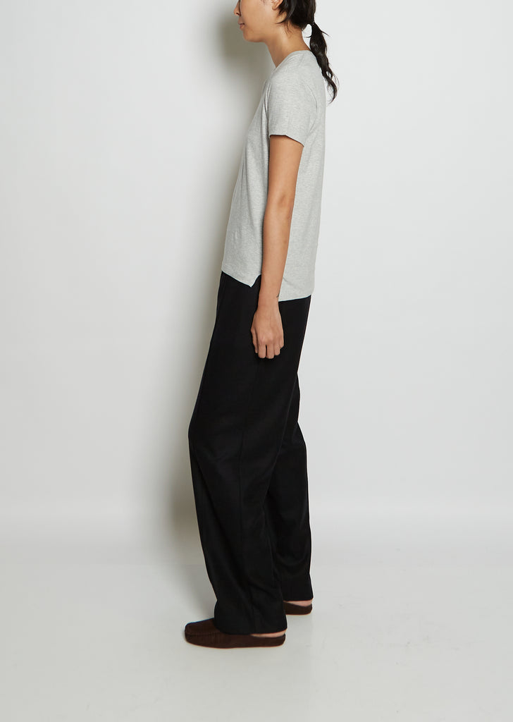 Seamless Crew Neck Cotton Tee — Heather Grey
