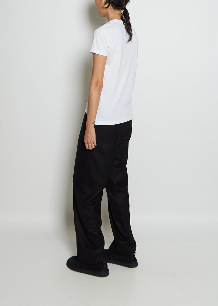 Seamless Crew Neck Cotton Tee — White
