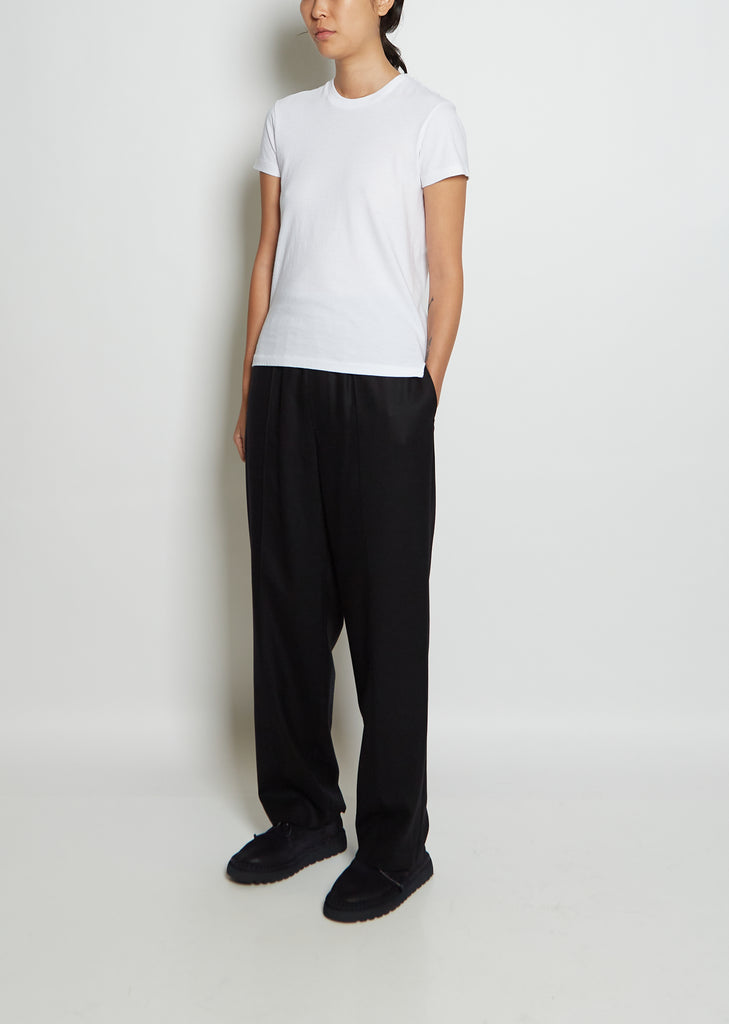Seamless Crew Neck Cotton Tee — White