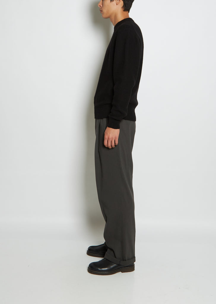 Men's Wool Crewneck Sweater — Black