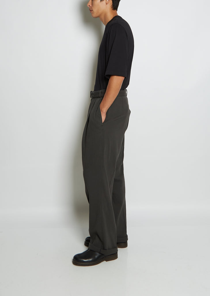 Men's Loose Pleated Cotton Viscose Pants