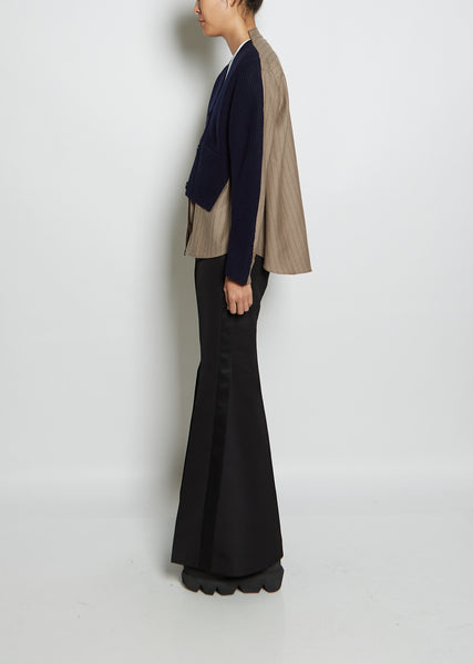 Chalk Stripe x Wool Knit Cardigan – La Garçonne