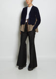 Chalk Stripe x Wool Knit Cardigan