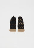 Knit Cashmere Gloves — Black Polka Dot