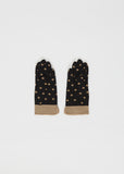 Knit Cashmere Gloves — Black Polka Dot