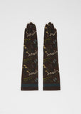 Knit Long Gloves — Brown