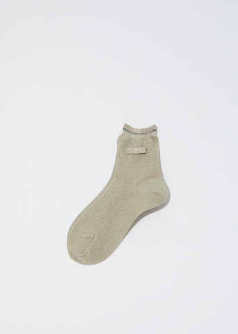 Waffle with Ribbon Socks — Gold
