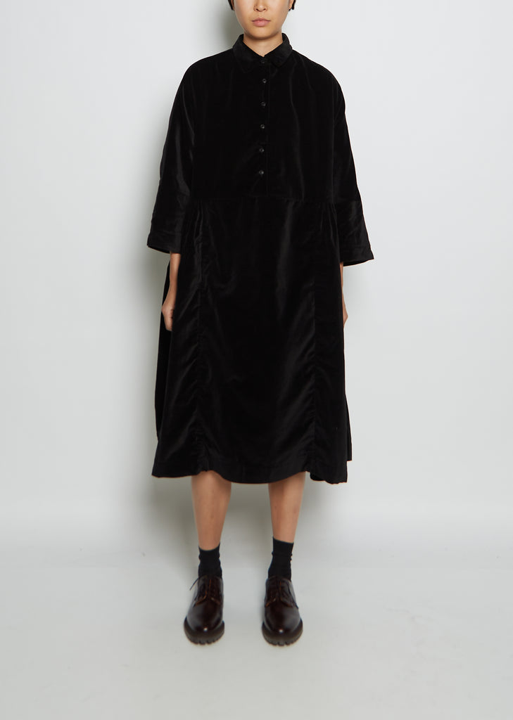 Paga Rouch Cotton Velvet Dress