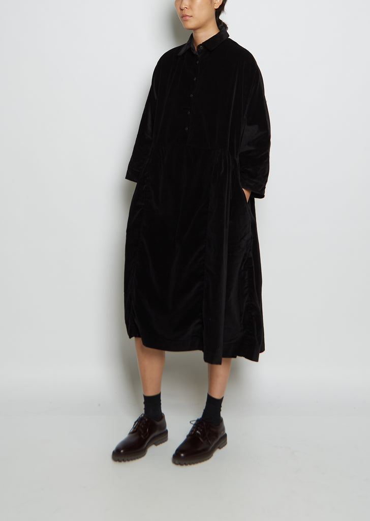 Paga Rouch Cotton Velvet Dress