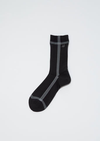 Side Line Silk Socks — Black