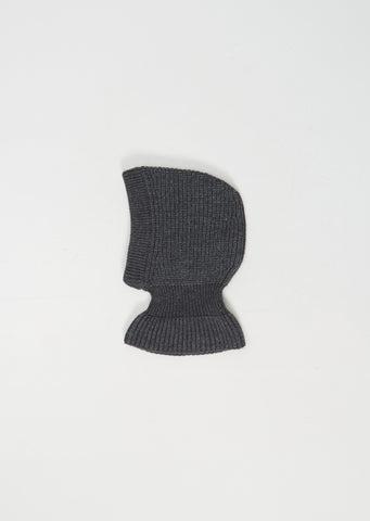 Unisex Alpaca Wool Hood — Steel/Grey Melange
