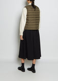 Inner Down Crewneck Nylon Vest — Olive