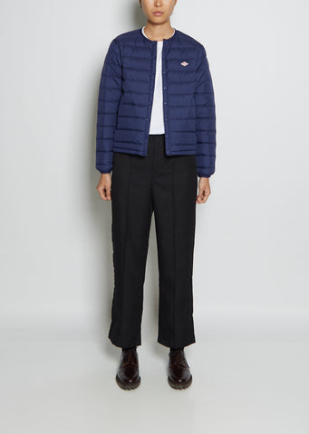 Inner Down Crewneck Nylon Jacket — Smalt Blue